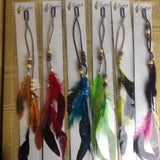 Set of 6 Handmade Boho Hippie Hair Extensions with Feather Clip Comb Hairpin Headdress DIY Accessories for Women Lady