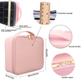 Relavel Makeup Case Travel Makeup Bag for Women Makeup Train Case Cosmetic Bag Toiletry Makeup Brushes Organizer Portable Travel Bag Artist Storage Bag with Adjustable Dividers (Pink)