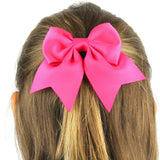 My Lello Medium 5.5" Girls Classic Boutique Tails Grosgrain Hair-Bow Mixed Pinks Variety 5 Pack Red/Black/White/Light Pink/Shocking Pink