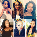 7 Packs Deep Wavy Faux Locs Crochet Hair Curly Goddess Locs Crochet Braids Soft Synthetic Dreadlocs (18 Inch, 1B#)