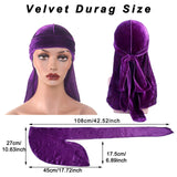 12 Packs Velvet Durag for Men and Women Unisex Crushed Velvet Waves Durags Cap Long Tail Headwrap Durag Turban Hat Head Wrap with 4pcs Stocking Cap Long Wide Straps Do Rag Durag Pirate Hat