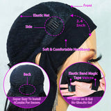 Persephone Headband Wig Straight Human Hair Wigs for Black Women Glueless None Lace Front Wigs 150% Density Machine Made Wigs Natural Color 14 Inch