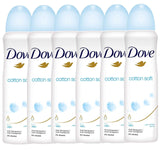 Dove Antiperspirant 48 Hours Body Spray, Cotton Soft Deodorant, 6 Packs x 150 ML / 5 Fl.Oz (International Version)