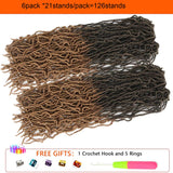 Brown Crochet Hair 36inch Super Long Soft Faux Locs Ombre Crochet Braid Natural Pre Looped Natural Crochet Locs Curly Wave Braiding Hair（36inch #T27 1pack）