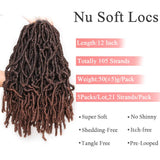 Leeven 12 Inch New Faux Locs Crochet Braids Hair Distressed Butterfly Locs 105 Roots Ombre Brown Curly Wave Goddess Short Bob Locs for Black Women T30#