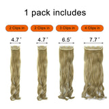 FUT_Forever 18" Curly Wavy 4 Pieces Set Thick Clip in on Hair Extensions