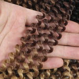 Spring Twist Hair Ombre Colors 3 Packs Synthetic Braiding Hair Extensions 8 inch fashion Crochet Braids (12 inch (Pack of 3), Black plus brown)