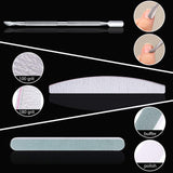 612 Pieces Coffin Nail Tips kit, Include 600 Pieces Full Cover Clear False Nails French Coffin Ballerina Nail Tips, Nail Glue, Nail Buffer File, Emery Board Nail File, Nail Clipper and Cuticle Pusher