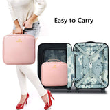 Relavel Makeup Case Travel Makeup Bag for Women Makeup Train Case Cosmetic Bag Toiletry Makeup Brushes Organizer Portable Travel Bag Artist Storage Bag with Adjustable Dividers (Pink)