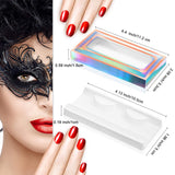 100 Pcs Empty Eyelashes Packaging Soft Paper Lash Box, 50 Empty Eyelash Boxes Lash Box Packaging Empty Lash Box with 50 Empty Eyelash Boxes Tray False Eyelashes Storage Box Lid Tray (Laser)