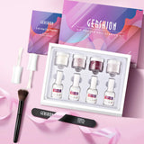 Gershion Dip Powder Nail Kit, Glitter Dipping Powder Nail Starter Kit Dip Nail System with 4 Colors Acrylic Nail Powder Set No Lamp Needed Quick Do Nail Salon at Home P-07