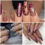 Vrenmol 6pcs Diamond Sequin Gel Nail Polish Sparkling Platinum Glitter 3D Diamond UV LED Nail Lacquer Glitter Nail Art Manicure Kit 8ml
