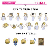 BERON Short Curly Wigs Fashion Wavy Bob Wigs with Side Bangs Short Full Synthetic Wigs for Black Women (Black)