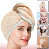 XZP Microfiber Fast Dry Hair Towel Caps for Women Plush Hair Quick Drying Towels Hat Very Thick Hair Wrap Dries in 3 Minutes (3 Colors of Velvet Hair Quick Drying Towel )