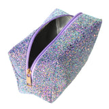 Colorful Glitter Shine Cosmetic Pouch Waterproof Zipper Handbag Carry Case Organizer Travel Case (purple)