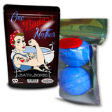 Gears Out One Badass Mother Bath Bombs - Vintage Rosie Strong Mom Design - Funny Bath Bombs for Moms - XL Bath Fizzers, Bright Blue, Handcrafted in The USA, 2 Count