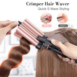BESTOPE 3 Barrel Hair Waver Curling Iron 4 in 1 Hair Crimper Wand Set with LED Temp Control, 1 inch Ceramic Tourmaline Triple Barrels, Instant Heat Up and Glove & 2 Hair Clips