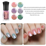 Ownest 6 Colors Pearl Nail Polish, Shell Nail Polish Lacquer Shiny Shimmer Manicure Varnish Salon Art Nail Lacquer Mermaid Pearl Shell Nail Polish Color-Set B
