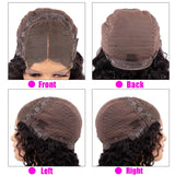 Deep Wave Closure Wig Human Hair 9A Brazilian Virgin Human Hair 4x4 Lace Closure Wigs Pre Plucked With Baby Hair Natural Color for Black Women ( 18Inch )