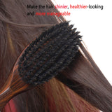 100% Wild Natural Boar Bristle Hair Brush With Wooden Handle for Men and Women's Thin, Fine Hair