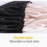 YANIBEST Baby Satin Bonnet Sleep Cap for Curly Hair - Double Layer Reversible Adjustable Silky Satin Cap for Teens Toddler Child(0-3T,Black)