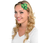 Amscan St. Patrick's Day Shamrock Elastic Hairband, 19 inches, Green and Gold