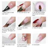 24 Colors Acrylic Powders Set, Popular Nail Art Colors Nail Powder 24pcs, DIY Starter Kit Nail Extension Powders