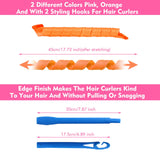 Hair Curlers 36 Pieces Spiral Curls Hair Rollers No Heat Hair Curls Styling Kit Magic Hair Roller with 2 Pieces Styling Hooks for Extra Long Hair Most Kinds of Hairstyles (17.7"/45cm)