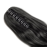 Claw Ponytail Hair Extension Clip in with Jaw/Claw Synthetic Straight Wave Black Brown (18-26")