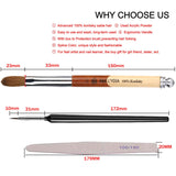 A&K LYDIA Acrylic Nail Brush Crimped for acrylic application Manicure crystal Powder Pedicure-2pcs Pure 100% Konlisky Sable hair Acrylic Nail Detail and Nail Art Liner Brush Wooden handle (Size #12)