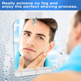 Fogless Shower Mirror, Anti Fog With Shaver holder square Bathroom Shaving Mirror, Fog-Free Wall Hanging Mirror for Bathroom Home Traveling