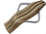 20 In Clip in Hair Extensions 70G Light Brown to Blonde Highlights 100% Remy Human Hair Extensions 7A Soft Silky Straight 7pcs 16clips for Women(20 Inch #6P613)