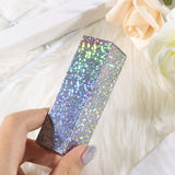 50 Pieces Empty Lip Gloss Boxes Holographic Lipstick Perfume Essential Oil Packaging Boxes with 50 Pieces Clear Shrinkable Film Shrink Wrap Film for DIY Lip Gloss Wrapping Small Gift Packaging