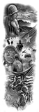 Kotbs 12 Sheets Full Arm Temporary Tattoos for Men Body Sleeve Military Temporary Tattoo Stickers Extra Large Fake Half Arm Tattoo Sleeves