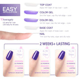 Gellen Gel Nail Polish Kit 6 Colors With Base Coat Top Coat - Understated Elegance Series Popular Dark Nude Grays Nail Art Colors Home Gel Manicure Set