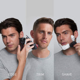 Panasonic Hybrid Wet Dry Shaver, Trimmer & Detailer with Two Adjustable Trim Attachments, Pop-up Precision Detail Trimmer & Shave Sensor Technology – Cordless Razor for Men - ES-LL41-K (Black)