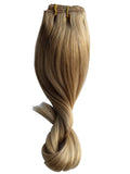 120g Clip in Extensions 15inch Clip in Human Hair Extensions Silky Straight Clip in/on Hair Thick End Full Head Top Fashion Summer Hairstyle for Women 7pcs #27 Dark Blonde(16"18"20"22")