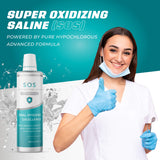 BRIOTECH Super Oxidizing Saline (SOS), All Natural Professional Grade Pure HOCl Gentle Oral Hygiene Mouthwash, Fight Bad Breath caused by Germs and Plaque, Alcohol Free and pH balanced.