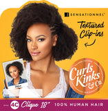 Sensationnel Human Hair Clip On Weave Curls Kinks & Co 4C Clique (18", NATURAL)