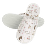 6 Pairs Cute Disposable Slippers, Cotton Cloth Closed Toe Slippers for Women and Men, Breathable Non-Slip Slippers for Guests, Travel, Cats