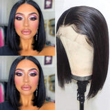 Human Hair Bob Wigs Lace Front 13x4 Short Bob Wig 9A Brazilian Remy Hair Lace Frontal Wigs Straight Human Hair Bob Wigs 150% Density 10 Inch