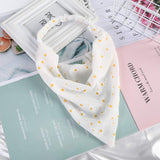 Chiffon Turban Head Kerchief Scarf - 3Pcs Floral Hair Bandanas Triangle Head Scarves Headband with Clips for Women Hair Scarves (Double-layer(White+Off-white+Purple))