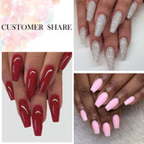 Nail Dip Powder Starter Kit 4 Red GlitterColors(1oz.),Acrylic Dip Powders System for French Nail (Comes with Bond,Base,Activator,Top,Brush Saver,4 Powder Jars + Some Manicure Tools)