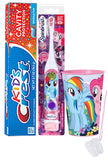 My Little Pony "Rainbow Dash" Inspired 3pc. Bright Smile Oral Hygiene Set! Turbo Powered Toothbrush, Crest Kids Sparkling Toothpaste & Mouthwash Rinse Cup! Plus Bonus "Remember To Brush" Visual Aid!