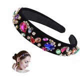 Crystal Rhinestone Wide-edge Headband for Women Hair Hoops Hair Accessories for Girls 5 styles Hair Band (One size, Style 4)