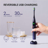 Oclean X Pro Electric Toothbrush 42,000 VPM Deep Cleaning with LCD Touch Screen, 2H Fast Charge Lasts 30 Days, 3 Modes 32 Intensities, Sonic Toothbrush Smart Timer - Black Purple