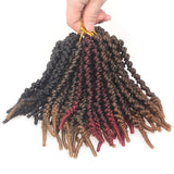 Leeven 8 Inch Pre-twisted Spring Twist Hair 6 Packs Ombre Brown Short Crochet Braids Hair For Bob Spring Twists Braiding Hair Synthetic Passion Twist Hair For Black Women (15strands/pack,T27)