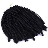 Silike Spring Twist Crochet Hair Extensions(2 Pieces/Pack) 8 Inch Crochet Braid Synthetic Braiding Hair For Women For Gifts (Black)
