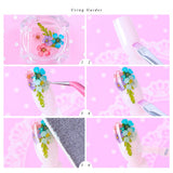 NEPAK 4 Boxes Nail Dried Flowers and 3D Butterfly Nail Glitter Sequins, Holographic Nail Sequins for Tips Manicure Decor