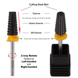 PANA Nail Carbide 5 in 1 Bit - Two Way Rotate use for Both Left and Right Handed - Fast remove Acrylic or Hard Gel - 3/32" Shank - Manicure, Nail Art, Drill Machine (Double Coarse - 2XC, Black)